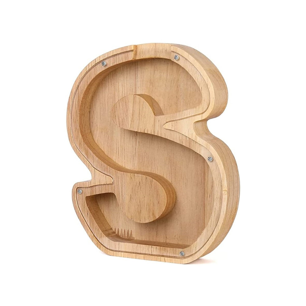 Wooden Alphabet Money Box