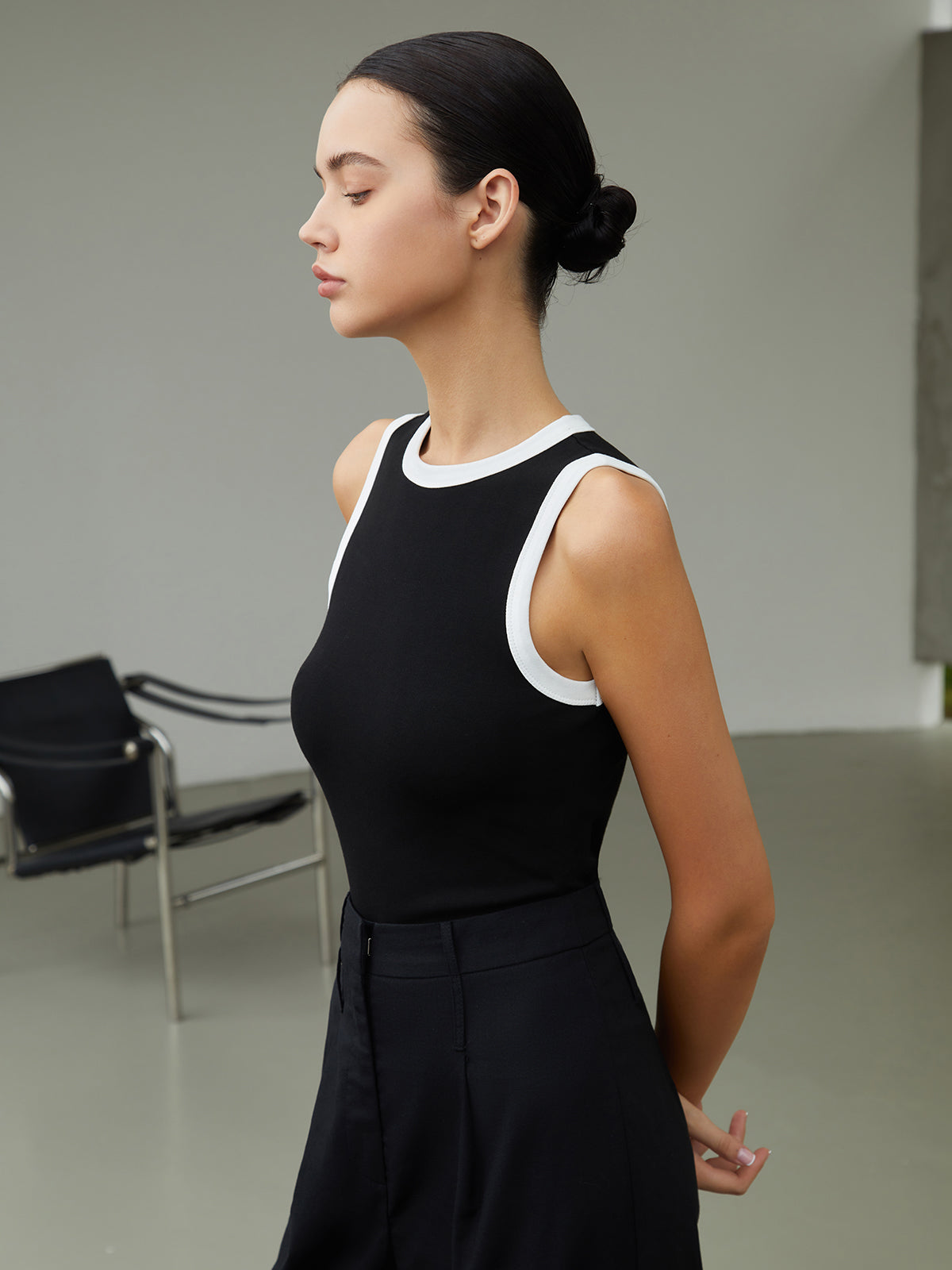 Contrast Trim Women's Tank Top