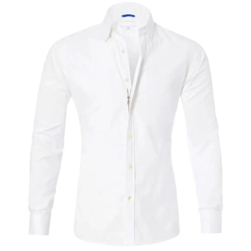 Wrinkle-Free Hidden Zipper Dress Shirt