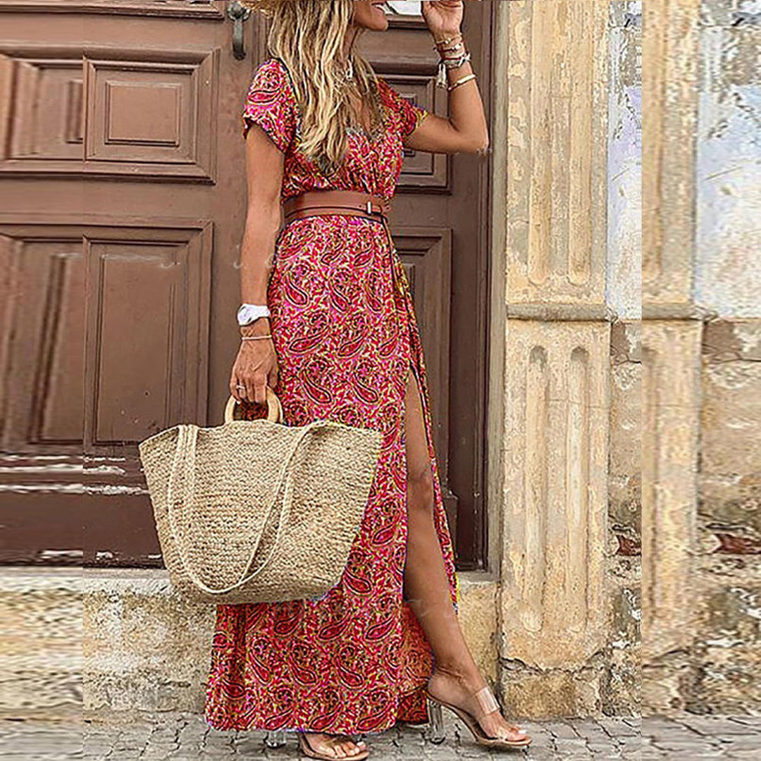 Flowy Bohemian Summer Maxi Dress