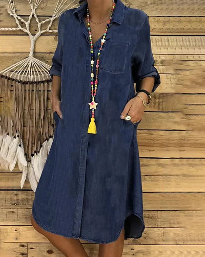 Button-Down Denim Dress Women