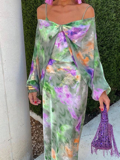 Detachable Scarf Women’s Maxi Dress