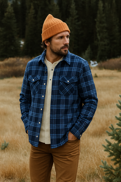 Warm Button-Up Outdoor Shirt Jacket