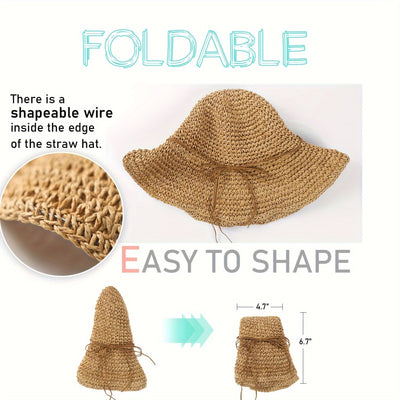 Crochet Boho Summer Straw Hat
