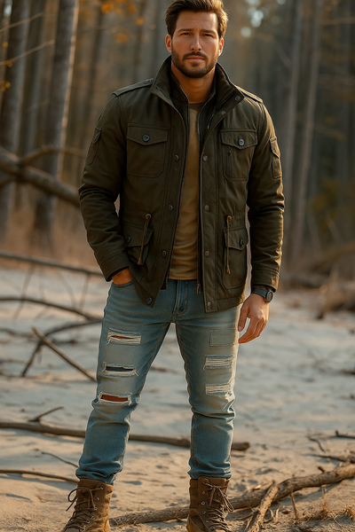 Multi-Pocket Outdoor Zip-Up Jacket